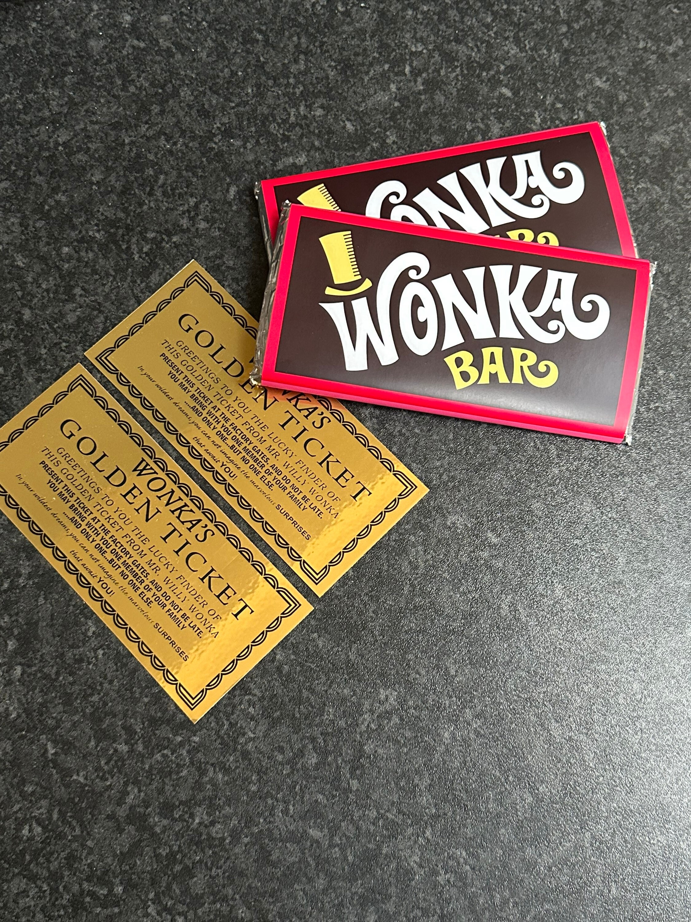 Willy Wonka 100g Chocolate Bar LARGE ! Gift Novelty Golden Ticket 1971 Best  Bar