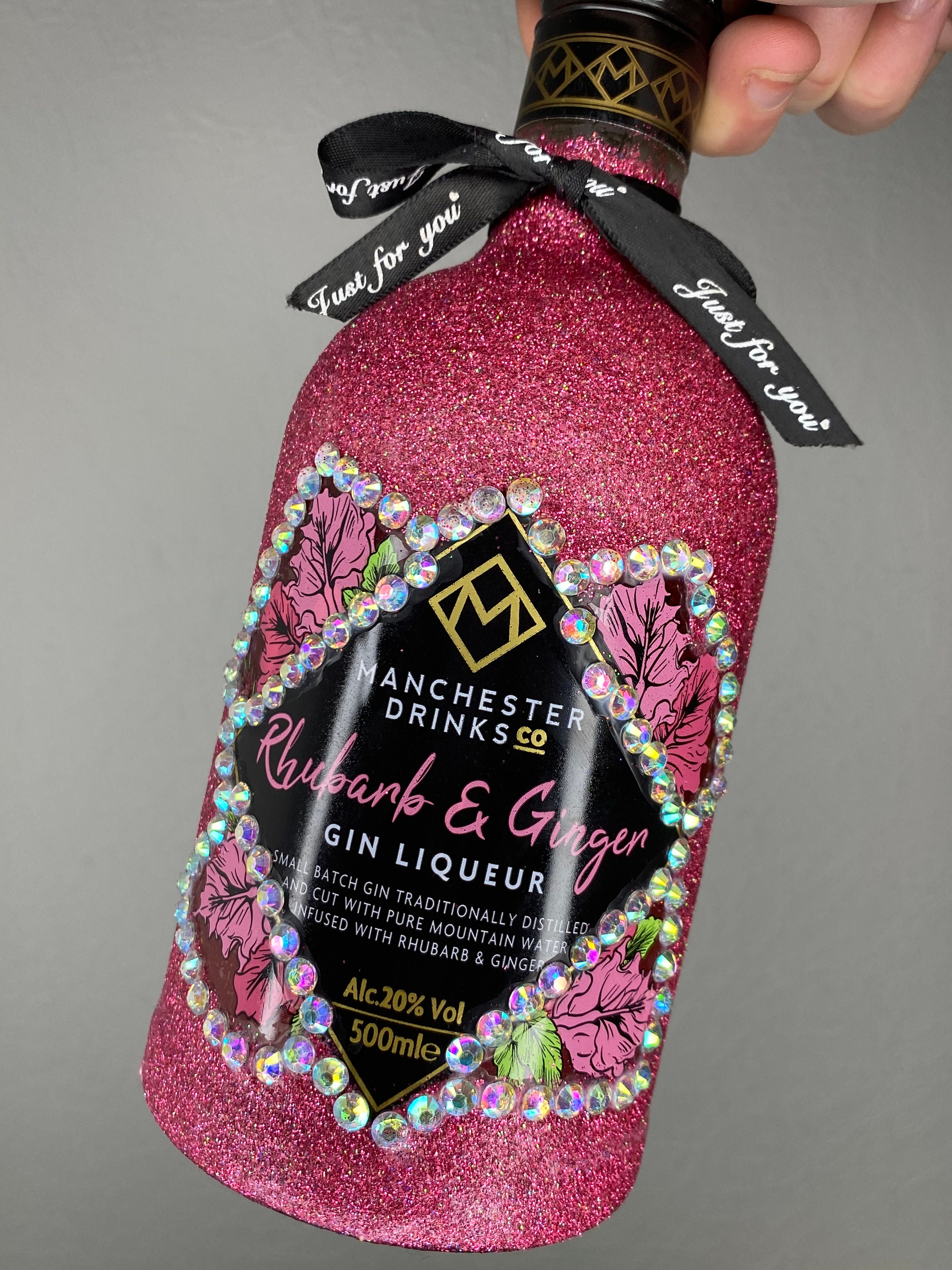 Manchester gin bottle glitter/rhinestones Etsy