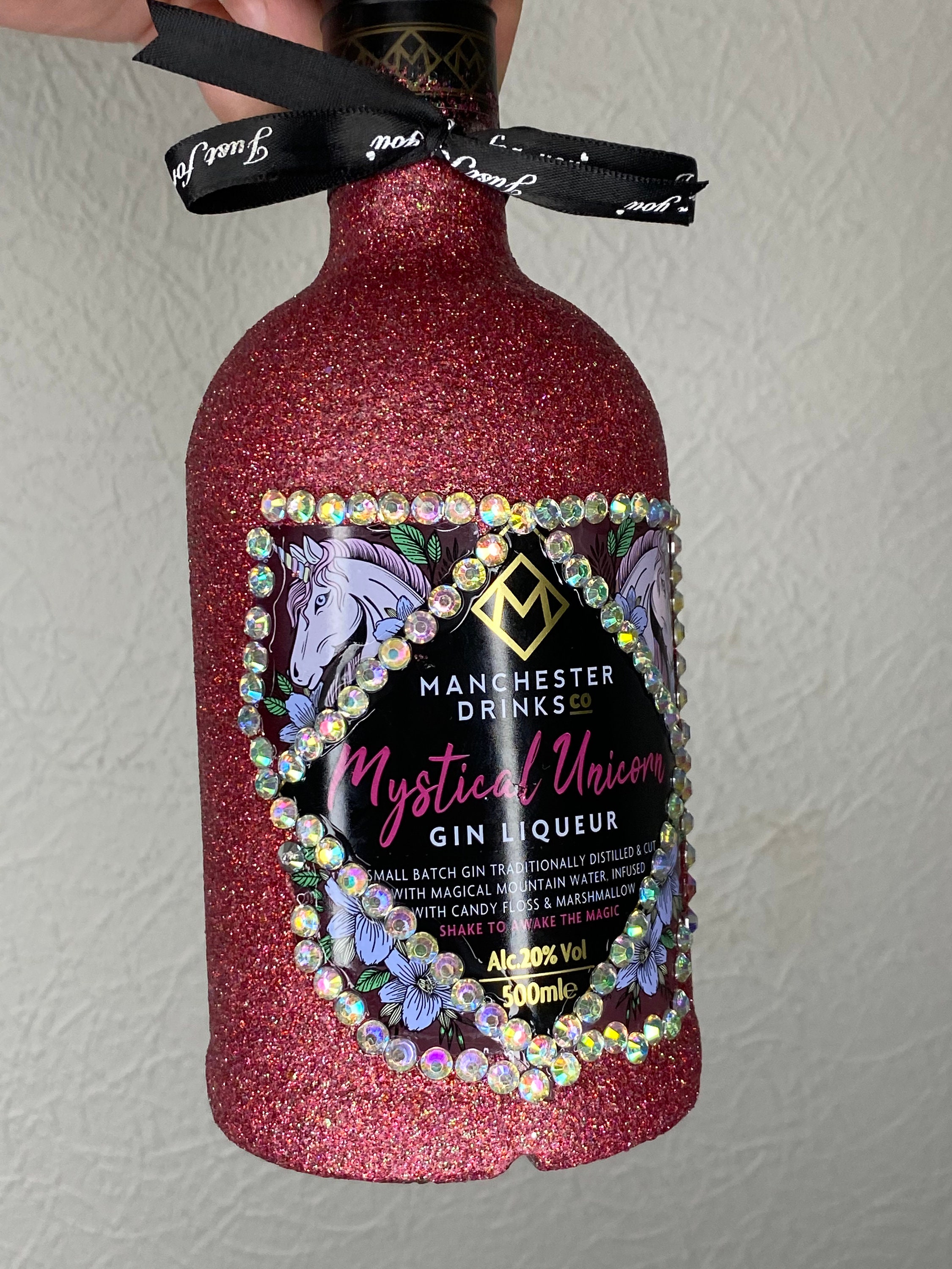 Manchester gin bottle glitter/rhinestones Etsy