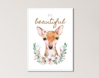 Ab 4,95 Euro | Poster Reh |  Poster Kinderzimmer | Geschenk Geburtstag | Poster Tierfans |