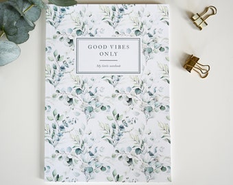 Notizbuch DIN A5 Eukalyptus | Notebook | Journal | Planner | Tagebuch | Boho | Softcover | Notizbuch | Schreibheft | Good Vibes Only
