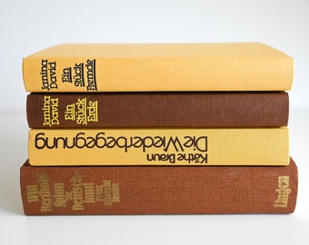 Coffee Table Book | Vintage | Dekorative Bücher | Gelb - Brauner Bücherstapel | Matching Books | Home Dekor | Deko Bücher | Regal Deko