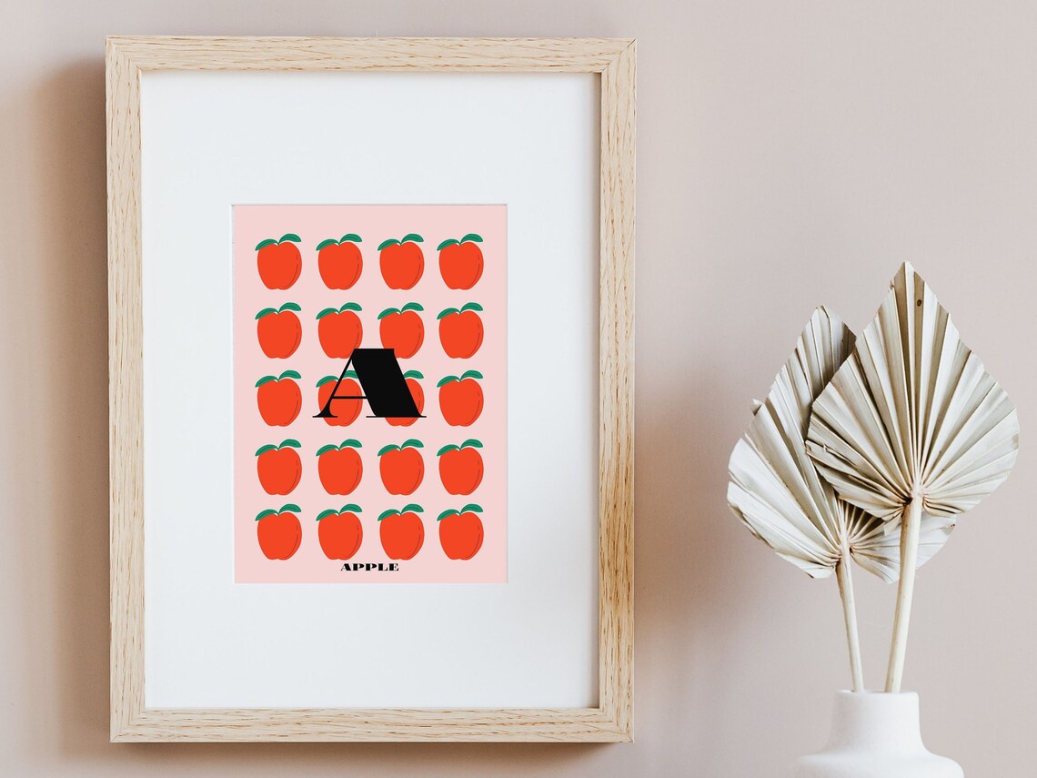 Apple Wall Art Prints Digital / Printable Art Kids Room / Etsy España