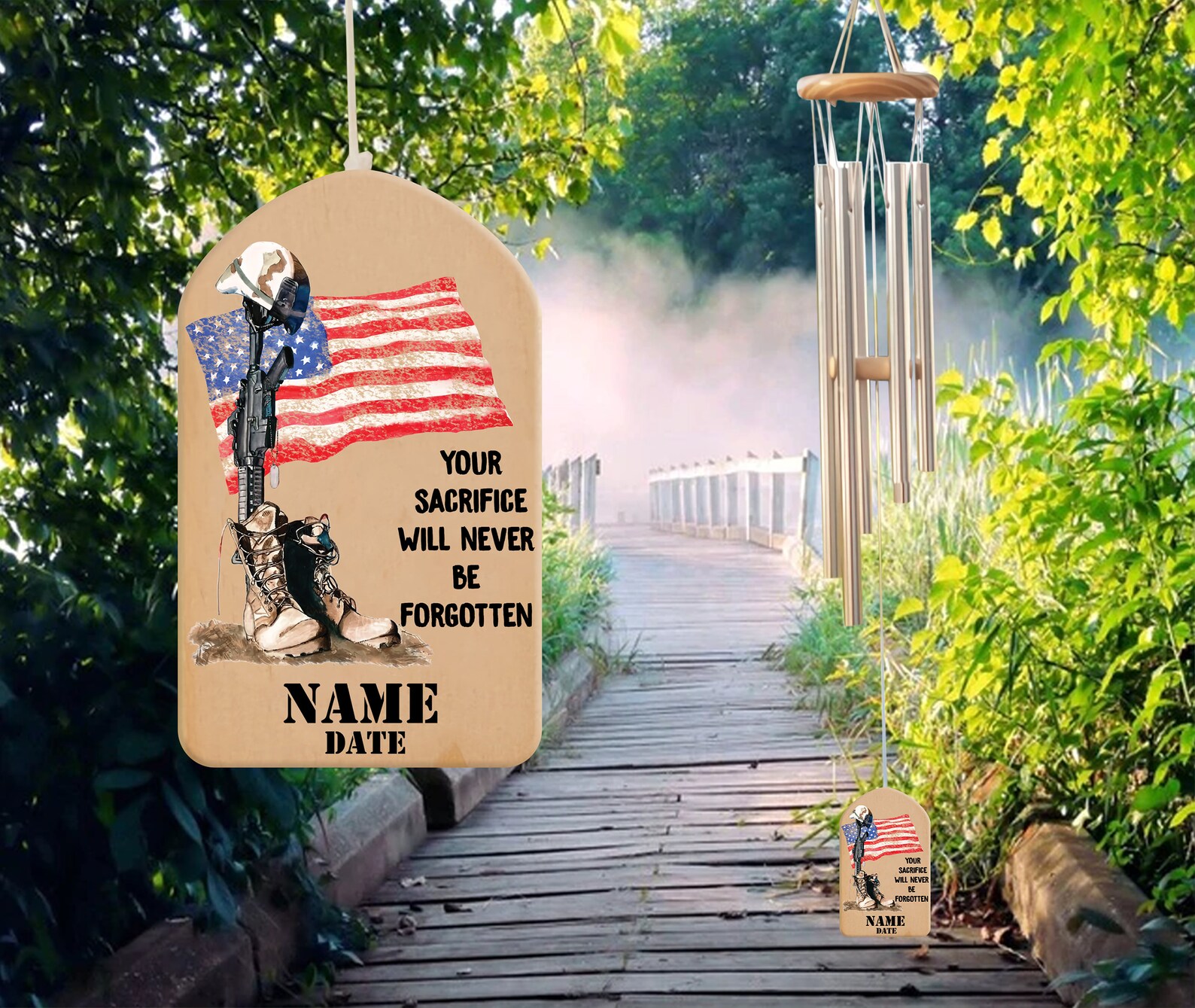 Memorial Wind Chime Your Sacrifice Will Never Be Forgotten ...