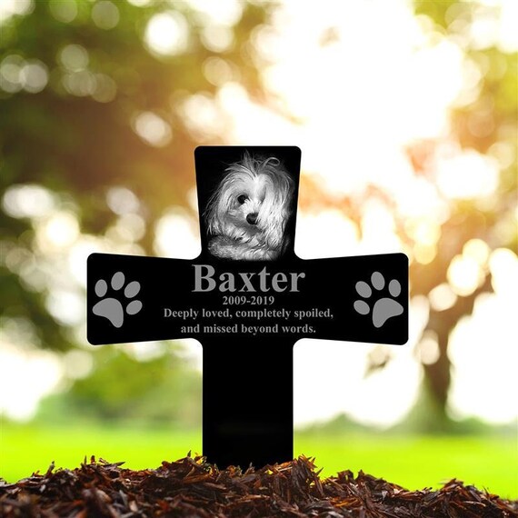 Personalized Dog Memorial Cross Pet Memorial Stake Pet Grave Etsy
