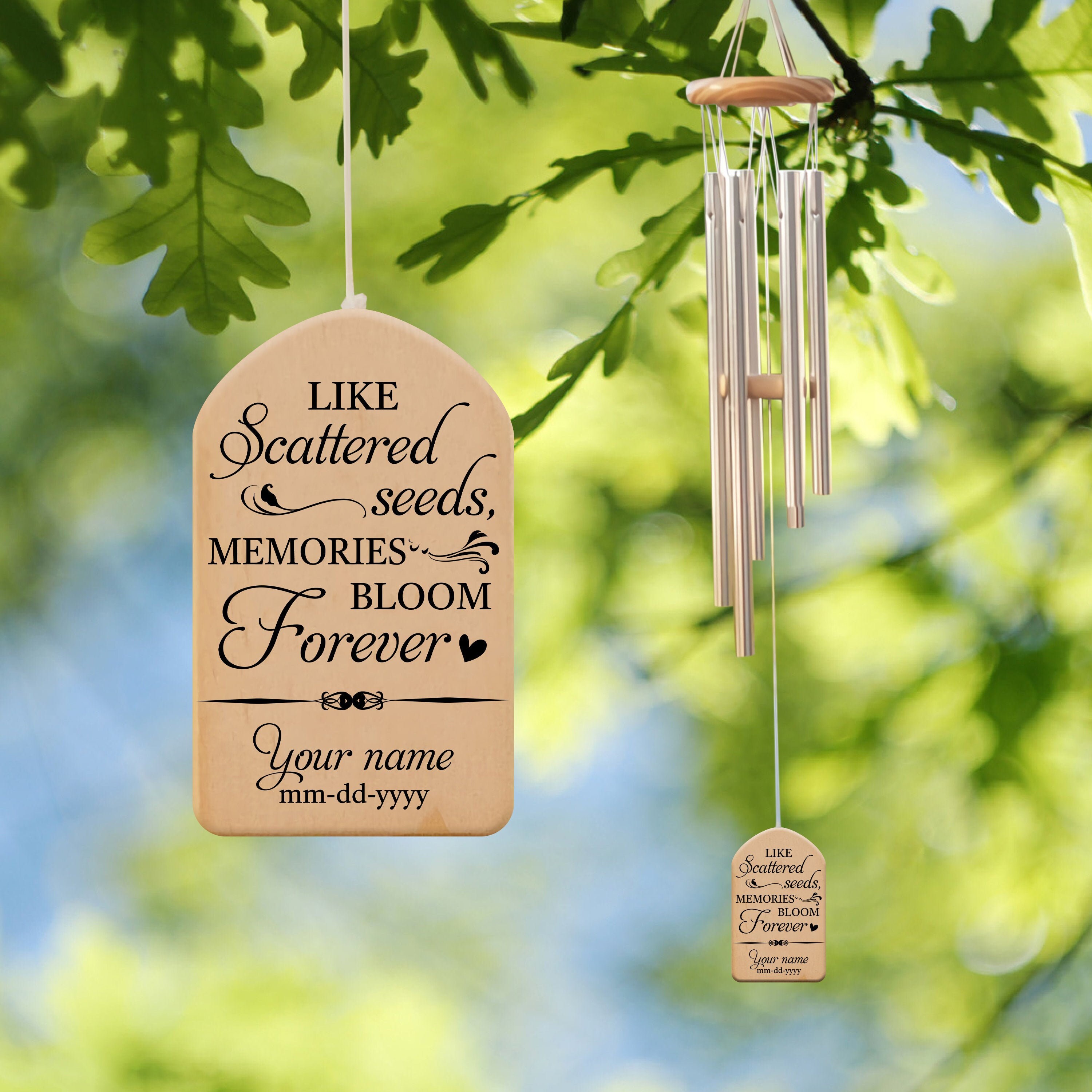 Memorial Wind Chimes Personalized Wind Chimes Memories Bloom Etsy