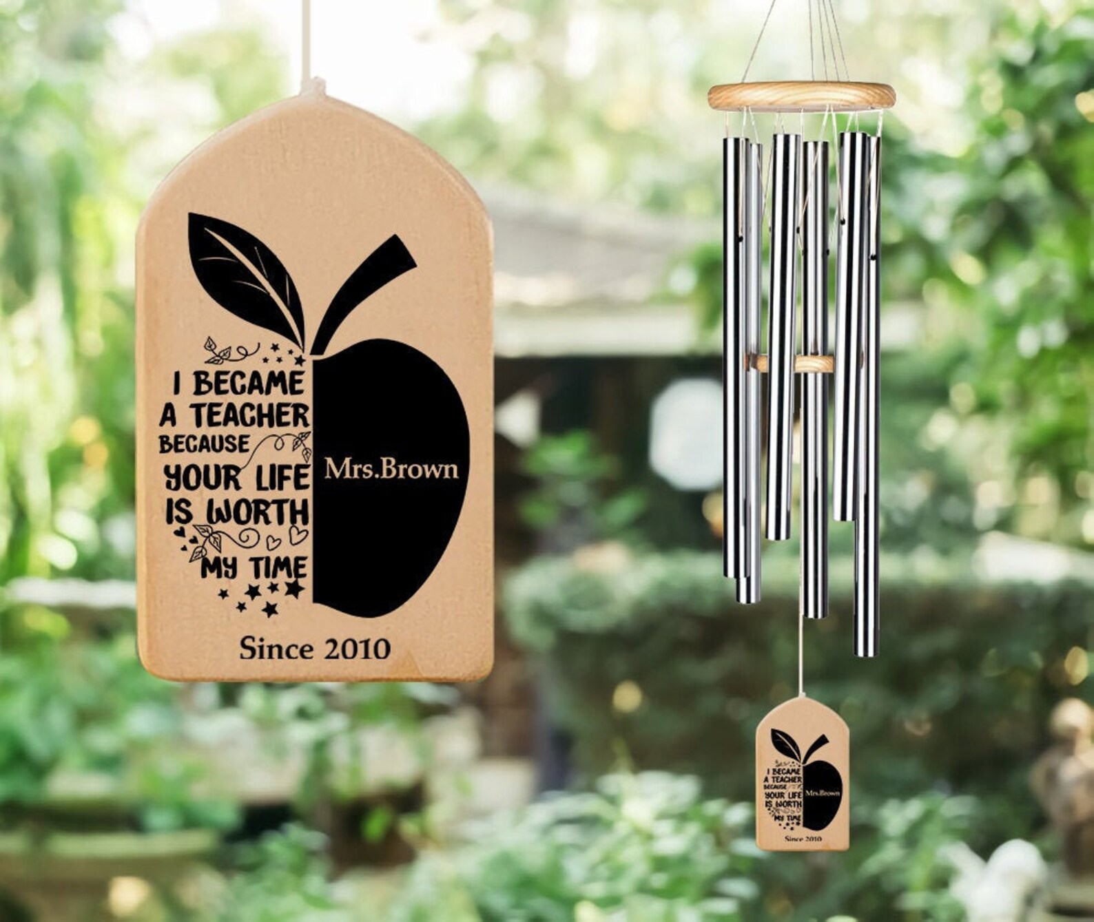 Teacher Wind Chime I Became A Teacher Because Your Life Is Etsy
