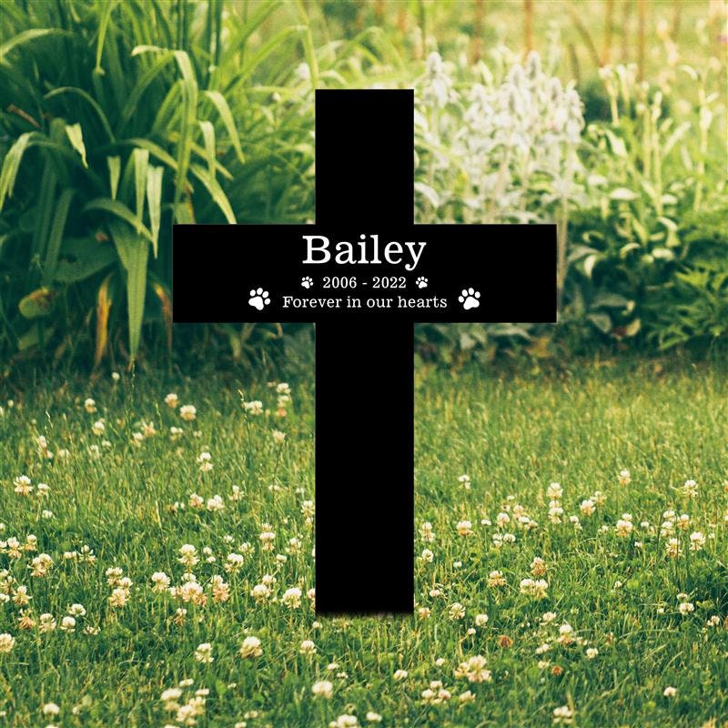 Personalized Dog Memorial Cross Pet Memorial Stake Pet Etsy