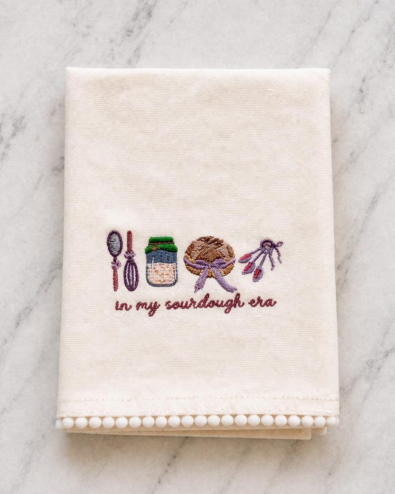 Sourdough Tea Towel | In My Sourdough Era Embroidered Kitchen Towel | Baker Gift | Homemade Bread Lover Gift | Cute Kitchen Decor