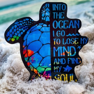 Sea Turtle Sticker - Weatherproof Sticker - Into the Ocean Sea Turtle Sticker