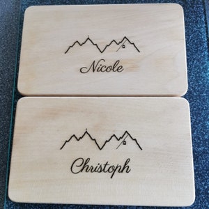Personalized breakfast board made of beech wood