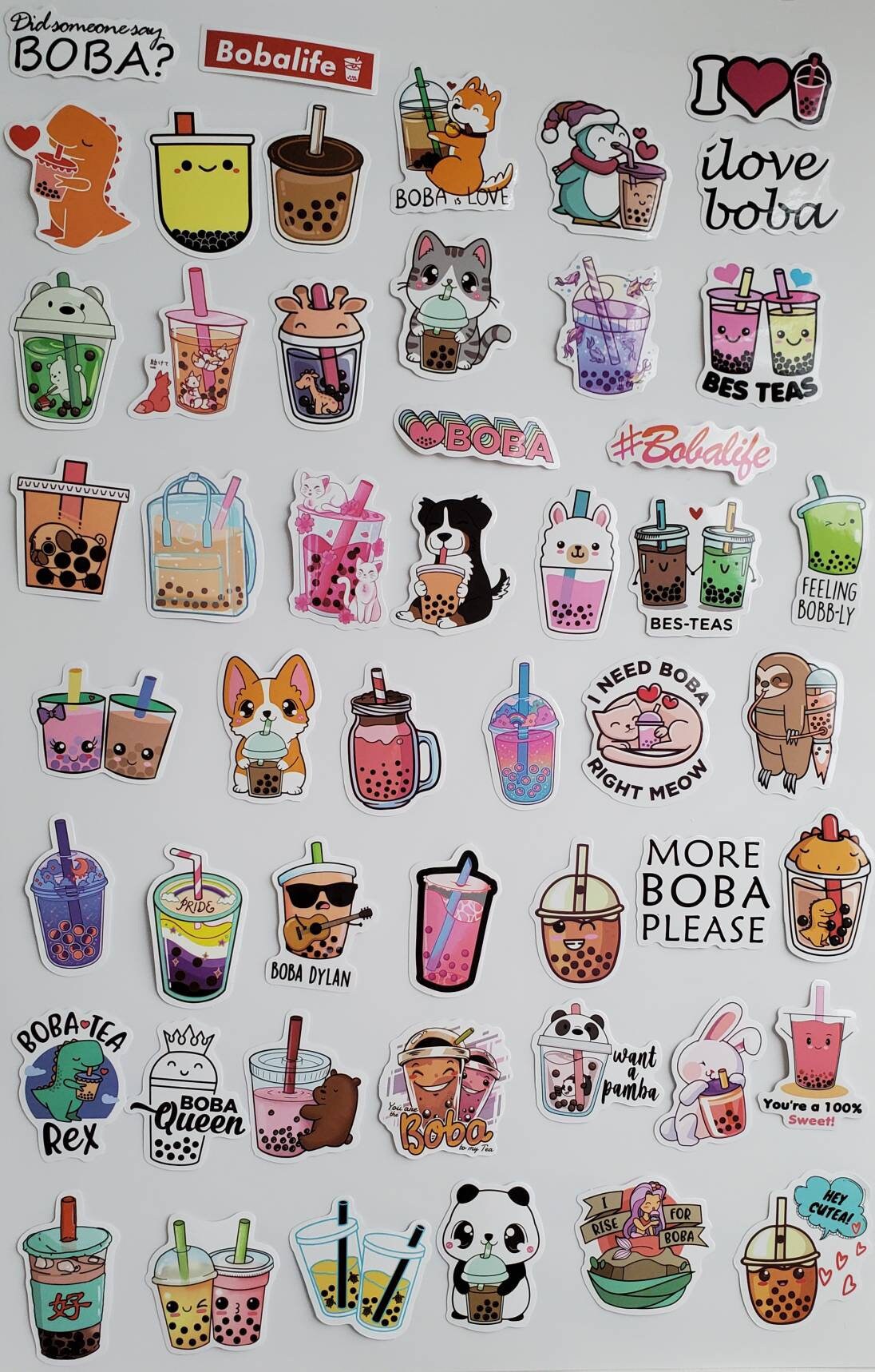 Boba Tea Sticker Pack (50 Stickers/pack) - Etsy