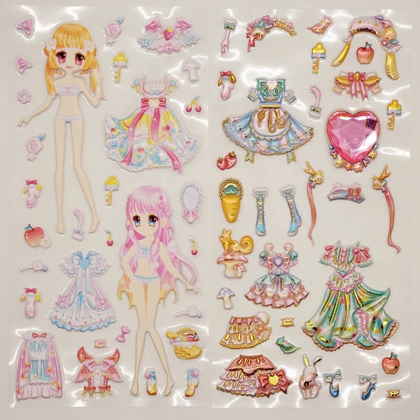 Forest Girl Puffy Foam 3D Dress-up Doll Stickers