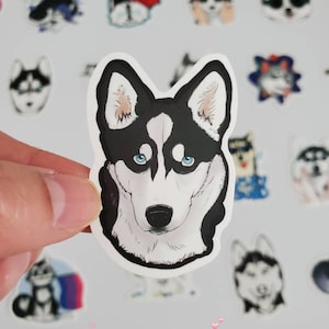 Husky Dog Waterproof Vinyl Stickers (Pack of 49 Stickers)