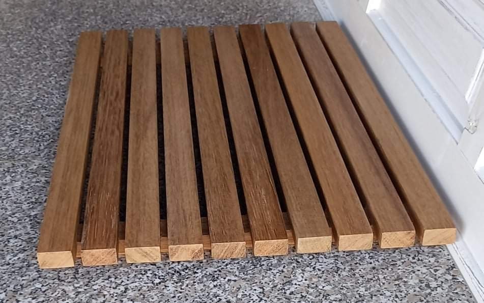 Solid African Iroko Duckboard/shower Mat/outside Door Mat Etsy
