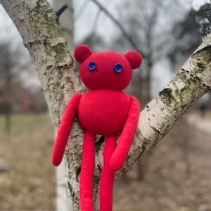 Miś Red Hambo Marcy's pluszowa zabawka, miękka lalka, 15,3 cala nowy miś ręcznie robiony na zamówienie (nieoficjalny)