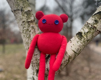 Red Hambo Marcy's bear plush toy soft doll, 15,3 in new bear handmade made to order (Unofficial)