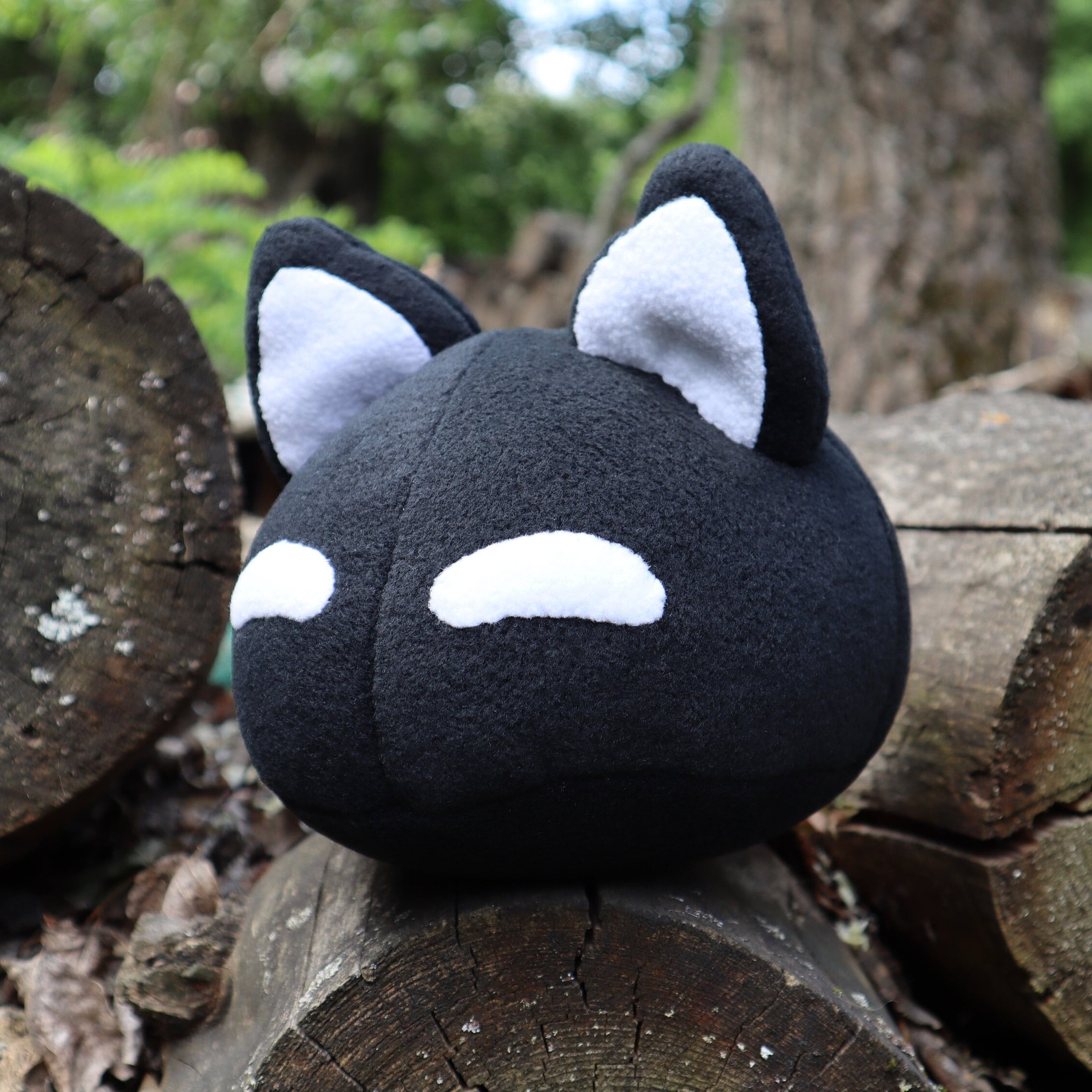 Mewo Omori Plush, Black Cat Handmade, Gamer Gift Plush Toy