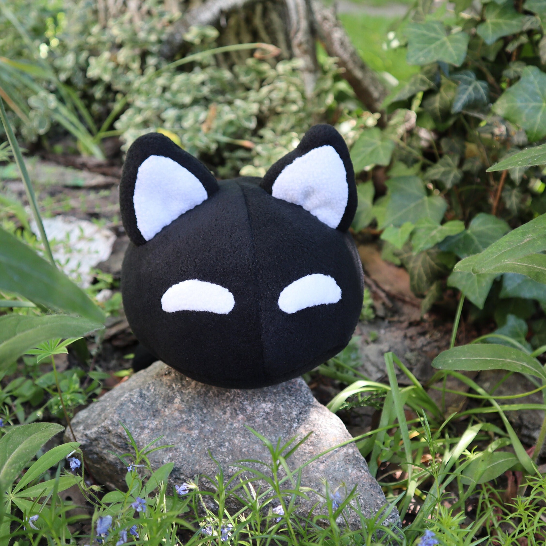 Mewo Omori Plush, Black Cat Handmade, Gamer Gift Plush Toy