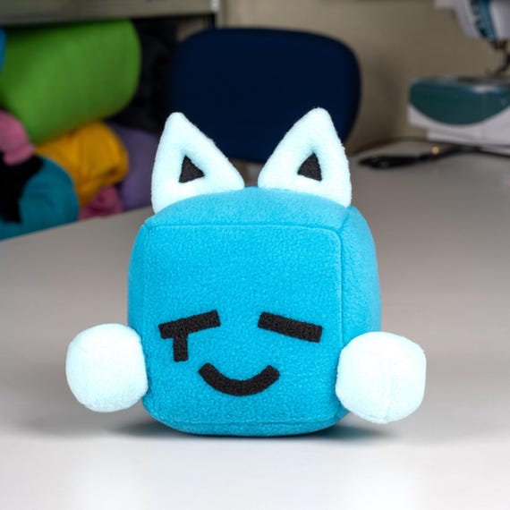 Just Shapes & Beats Plush – Big Blue Cube With Tear – 7.8