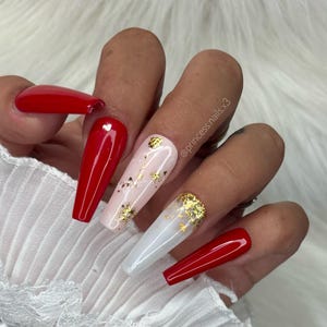 Press on Nails Milky white Gold Glitzer boomer weiß - Etsy Schweiz