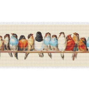 A Row of Birds Counted Cross Pattern