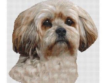 Counted Cross Stitch Pattern - Lhasa Apso  by DogShoppe Designs