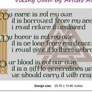 Viking Oath Counted Cross Stitch Pattern