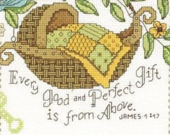 Perfect Gift Counted Cross Stitch Baby Birth Record Pattern