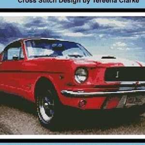 Ford Mustang Counted Cross Stitch Pattern