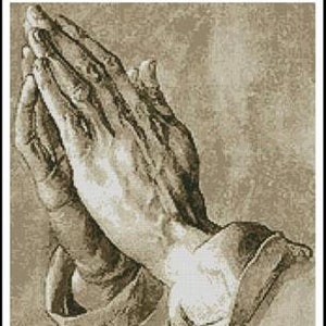 Praying Hands Counted Cross Stitch Pattern
