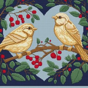 Birds N Berries Counted Cross Stitch Pattern