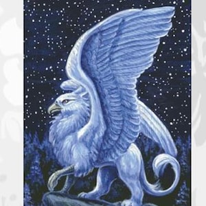 White Griffin Counted Cross Stitch Pattern