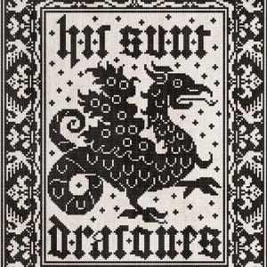 Here Be Dragons Counted Cross Stitch Pattern