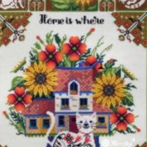 Home Is Where the Cat Is Counted Cross Stitch Kit by Merejka Import