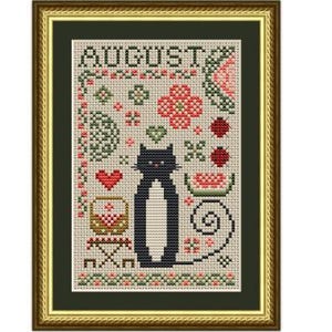 Counted Cross Stitch Pattern - August Cat: Cat Tales Collection  by Happiness Is HeartMade
