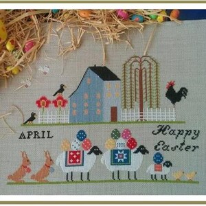 Counted Cross Stitch Pattern - Heroic Ewes Easter Parade - April by Twin Peak Primitives, 8 1/2" x 11" cardstock booklet, 20 count