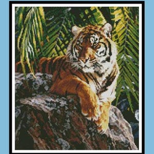 Elección de 4 tamaños - Patrón de punto de cruz contado Tigresa de Sumatra de Artecy Cross Stitch