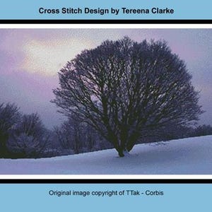 Counted Cross Stitch Pattern - 2 Sizes - Maple Tree by Artecy, Print and Bag Chart Pack, 14, 16, or 18 count