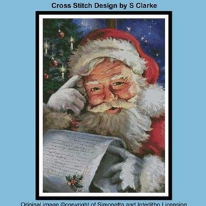 Counted Cross Stitch Pattern - Checking It Twice  by Artecy Cross Stitch