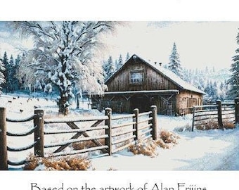 Counted Cross Stitch Pattern - Winter Barn  by White Willow Stitching