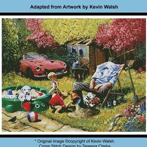 Counted Cross Stitch Pattern - A Day with Grandad by Artecy, Print and Bag Chart Pack, 14, 16 or 18 count