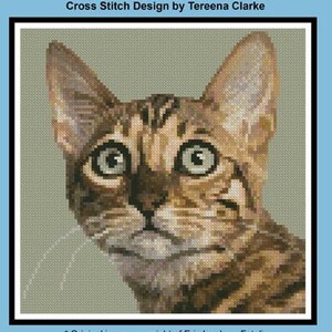 Mini Bengal Cat Counted Cross Stitch Pattern
