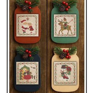 Counted Cross Stitch Pattern - Olde Christmas Set by Twin Peak Primitives, 8 1/2" x 11" cardstock booklet, 14/28 count