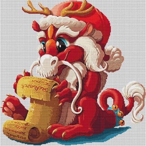 Counted Cross Stitch Pattern - I Am Checking Dragon by Paine Free Crafts, Print and Bag Chart Pack, 25 count