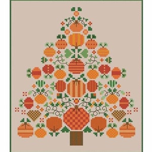 Pumpkin Pine Counted Cross Stitch Pattern Carolyn Manning Designs