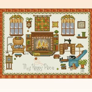 Happy Place Counted Cross Stitch Pattern by Cross-Point Designs