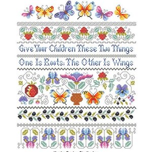 Counted Cross Stitch Pattern - Love Takes Flight Sampler  by Kooler Design Studio