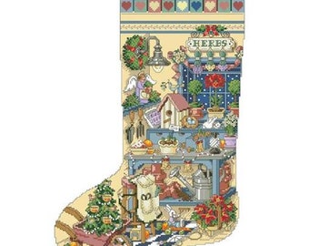 Counted Cross Stitch Pattern - Gardener's Delight Heirloom Stocking by Kooler Design Studio, 8 1/2" x 11" cardstock booklet, 25 count
