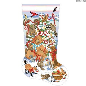 Counted Cross Stitch Pattern - A Wildlife Christmas Stocking  by Kooler Design Studio
